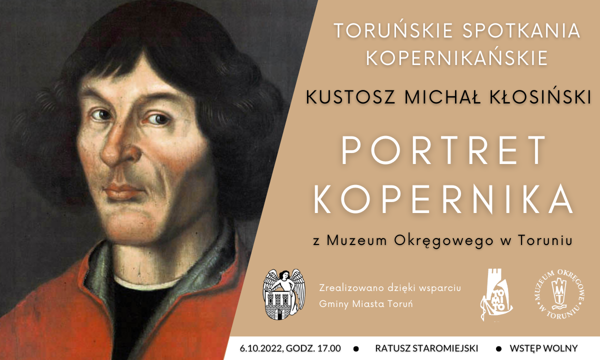 Ilustracja przedstawia zaproszenie na spotkanie pt. Portret Kopernika 