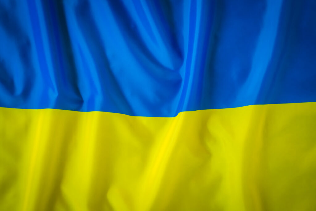Flaga Ukrainy. Kolory: niebieski i żółty 