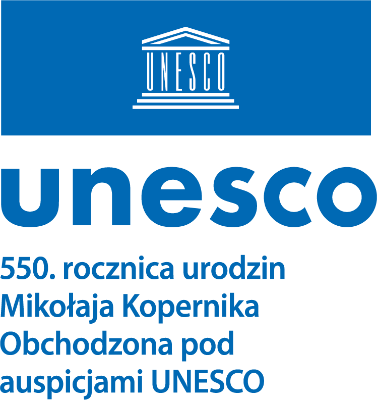 Logo UNESCO. 550. rocznica urodzin Mikołaja Kopernika