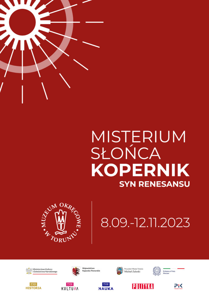 Plakat wystawy "Misterium Słońca. Kopernik, syn renesansu"
