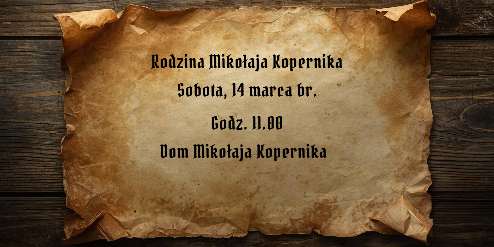 Rodzina Mikołaja Kopernika – edukacyjne spotkanie dla rodzin